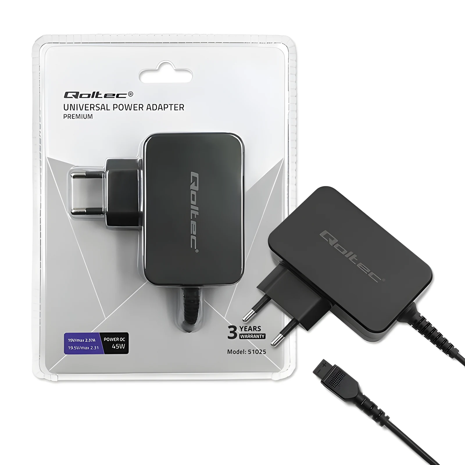 QOLTEC ZASILACZ SIECIOWY UNIWERSALNY 45W | 8 WTYCZEK — zdjęcie 1 z 8