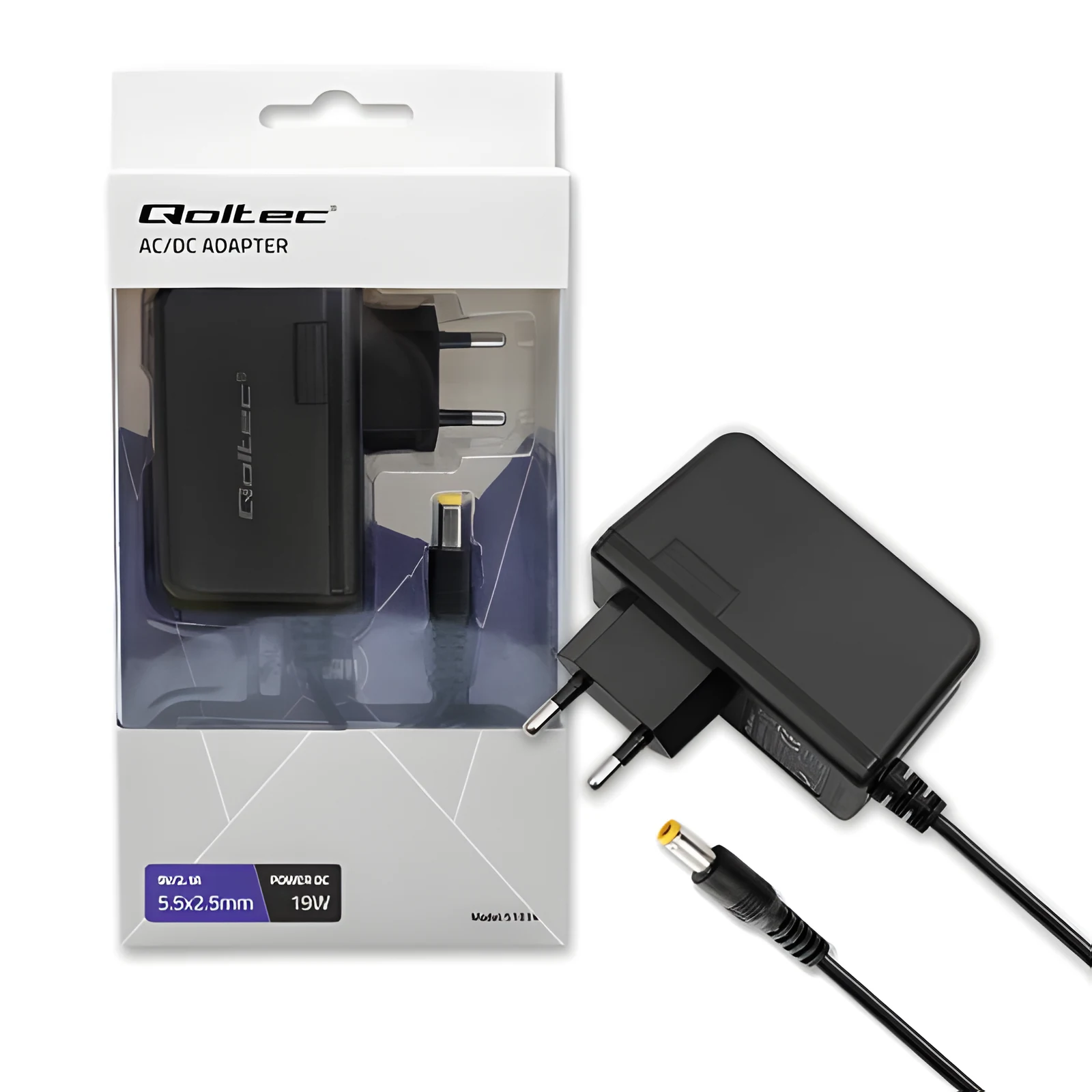 QOLTEC ZASILACZ WTYCZKOWY 19W | 9V | 2.1A |5.5*2.5 — zdjęcie 1 z 7