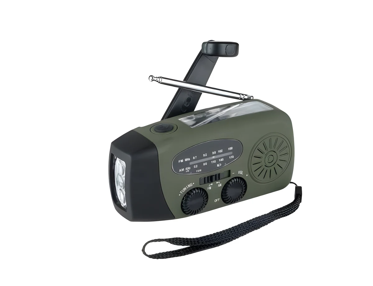 Radio awaryjne Fosco Outdoormen Edit, 515g, zasilane solarnie i dynamem