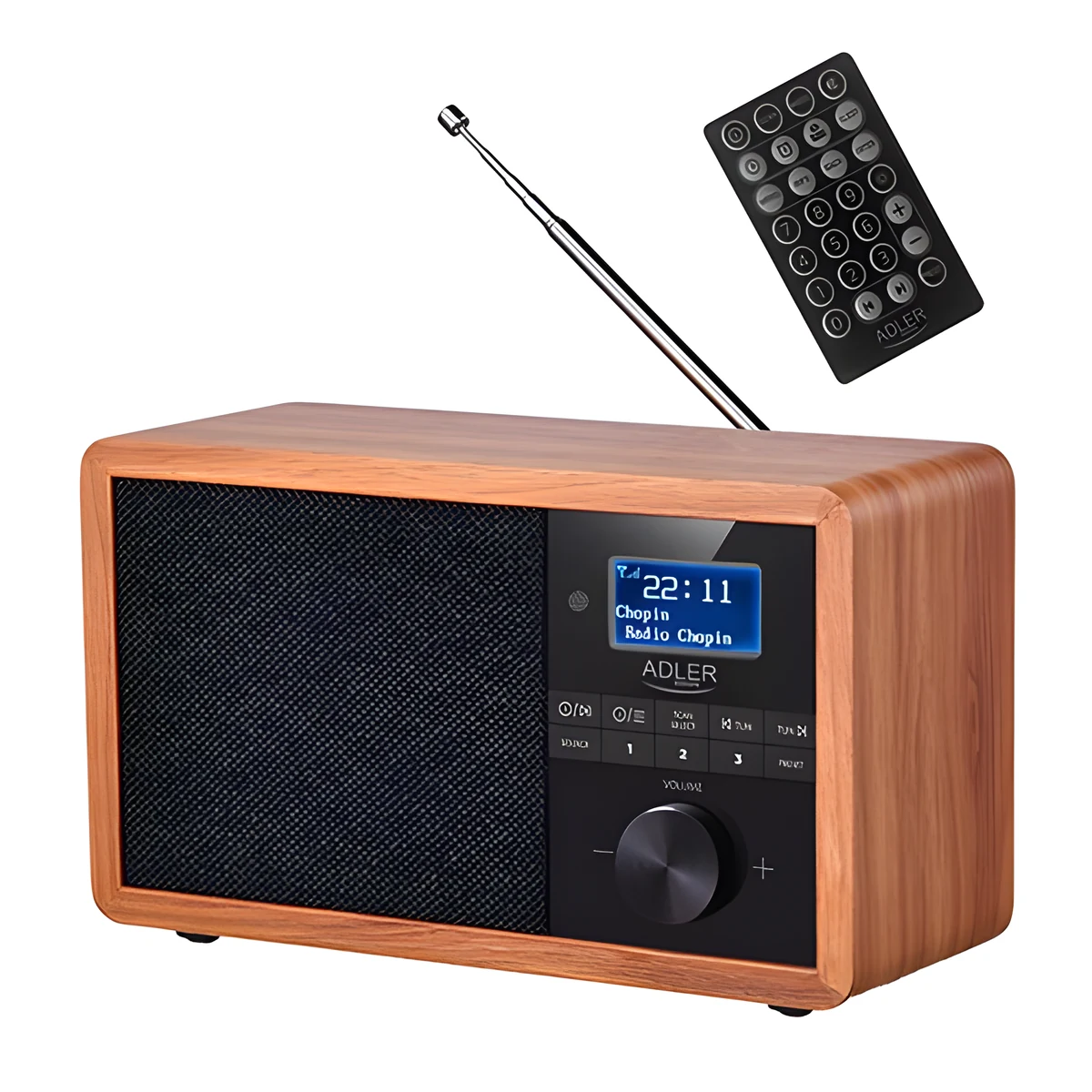 Radio DAB+ ADLER AD 1184 - Drewniany i Czarny