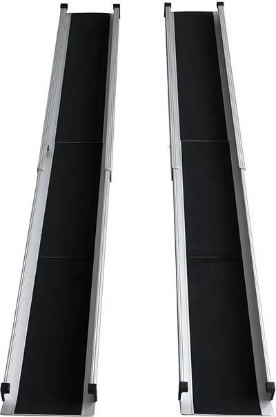 Rampa teleskopowa mobilna czarna z aluminium