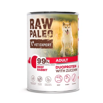 Karma mokra Paleo dla dorosłych psów - Wołowina i królik, puszka 400g
