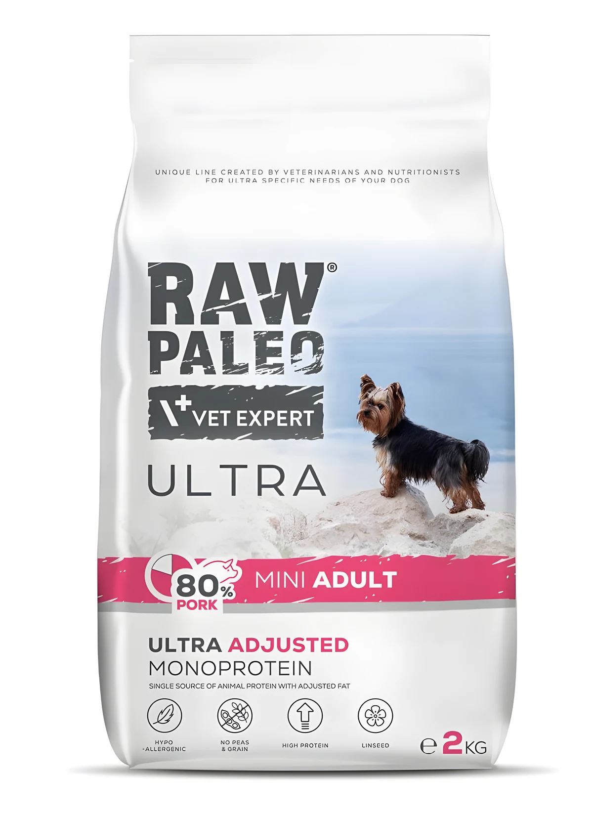 Karma sucha dla dorosłych psów małych ras - Raw Paleo Ultra Pork Mini, 2 kg