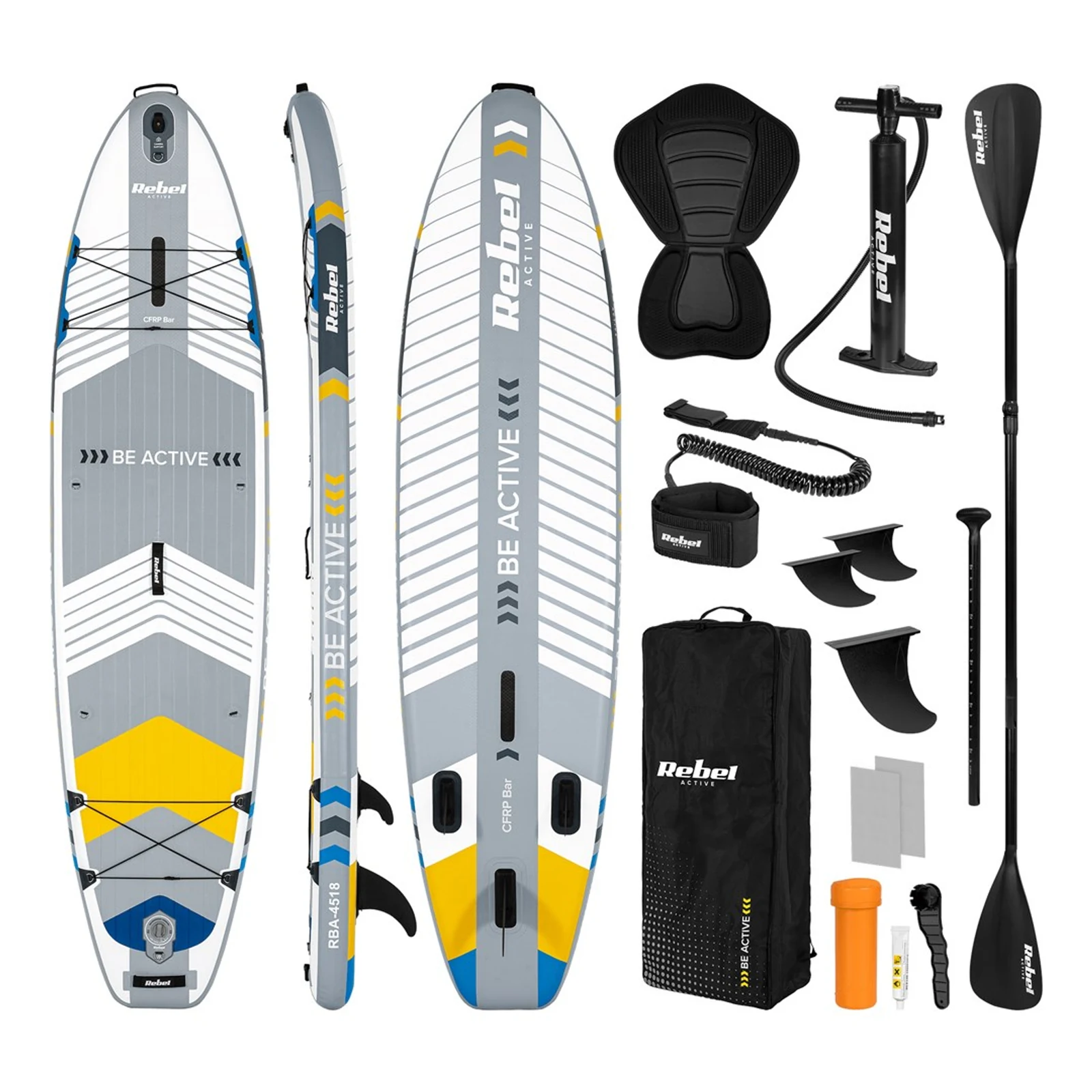 Deska SUP Rebel Active Pro Biała RBA-4518-WH — zdjęcie 1 z 8