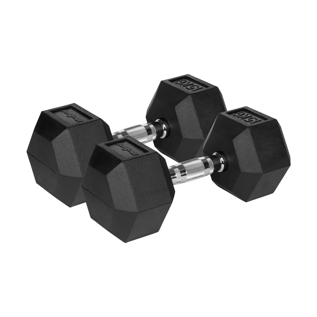 Hantle żeliwne gumowane Rebel Active, 2 x 15 kg