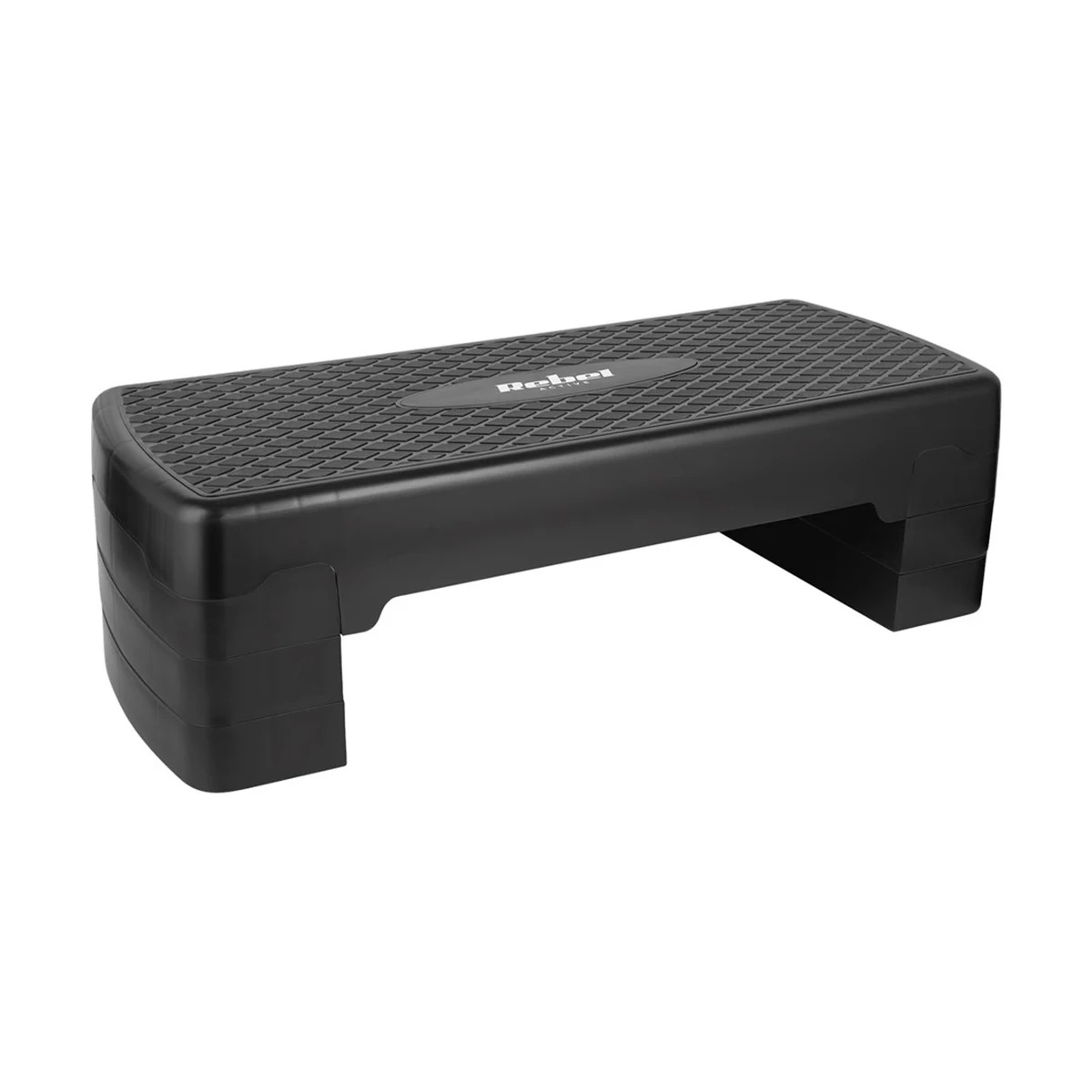 Step do ćwiczeń Rebel Active, 3-stopniowy, 68 cm, czarny
