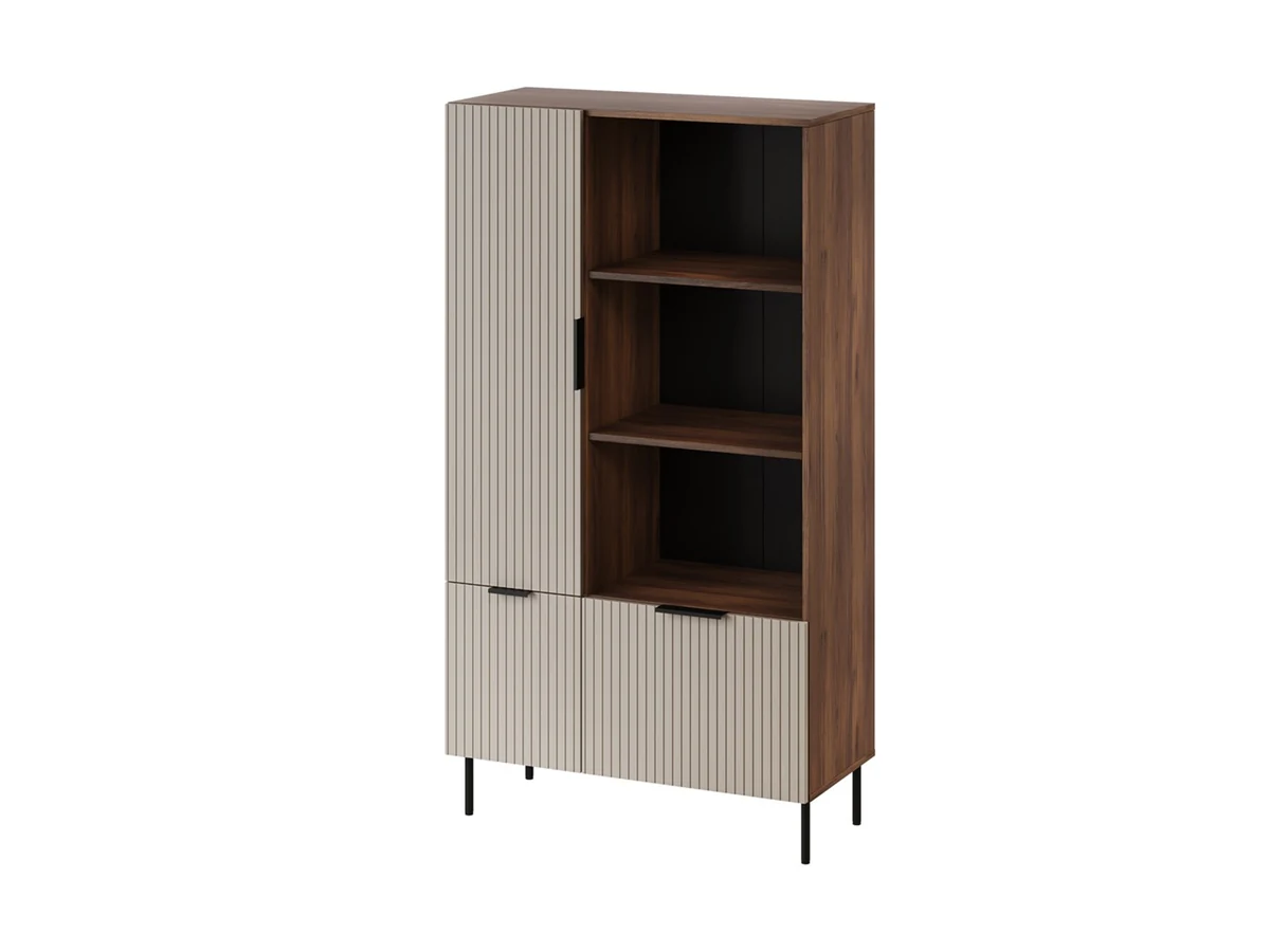 Regał 4 ALMERA 90x42x165 orzech/kaszmir