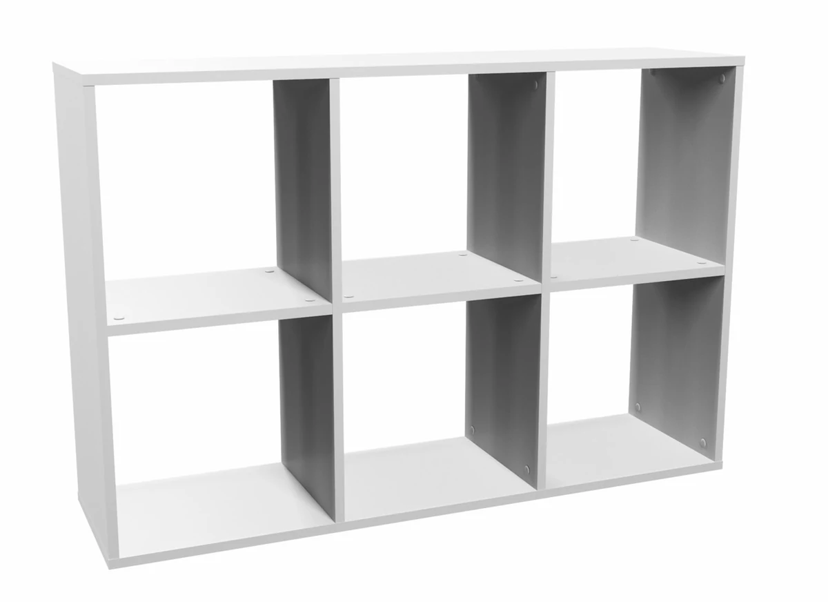 Regał Drewniany Malax 2x3 Biały - 6 Półek