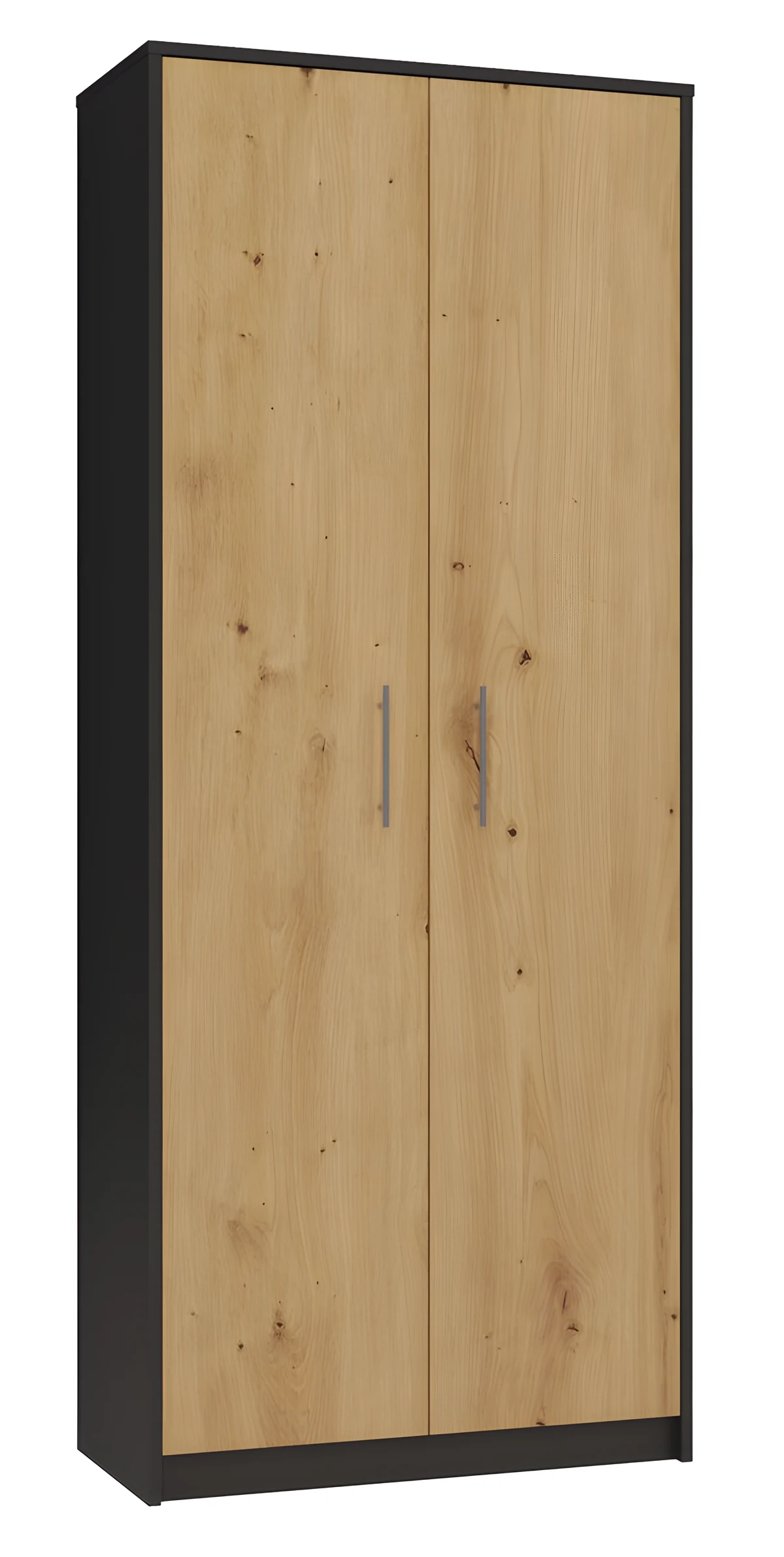 Regał drewniany OLIV 2D, antracyt/artisan, komplet