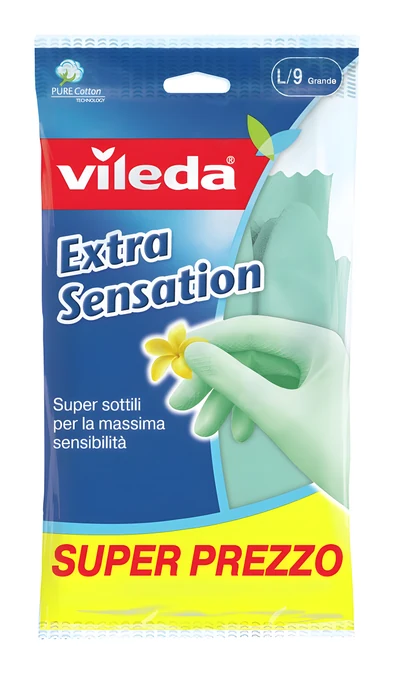 Rękawice ochronne Vileda Extra Sensation "L" Zielone