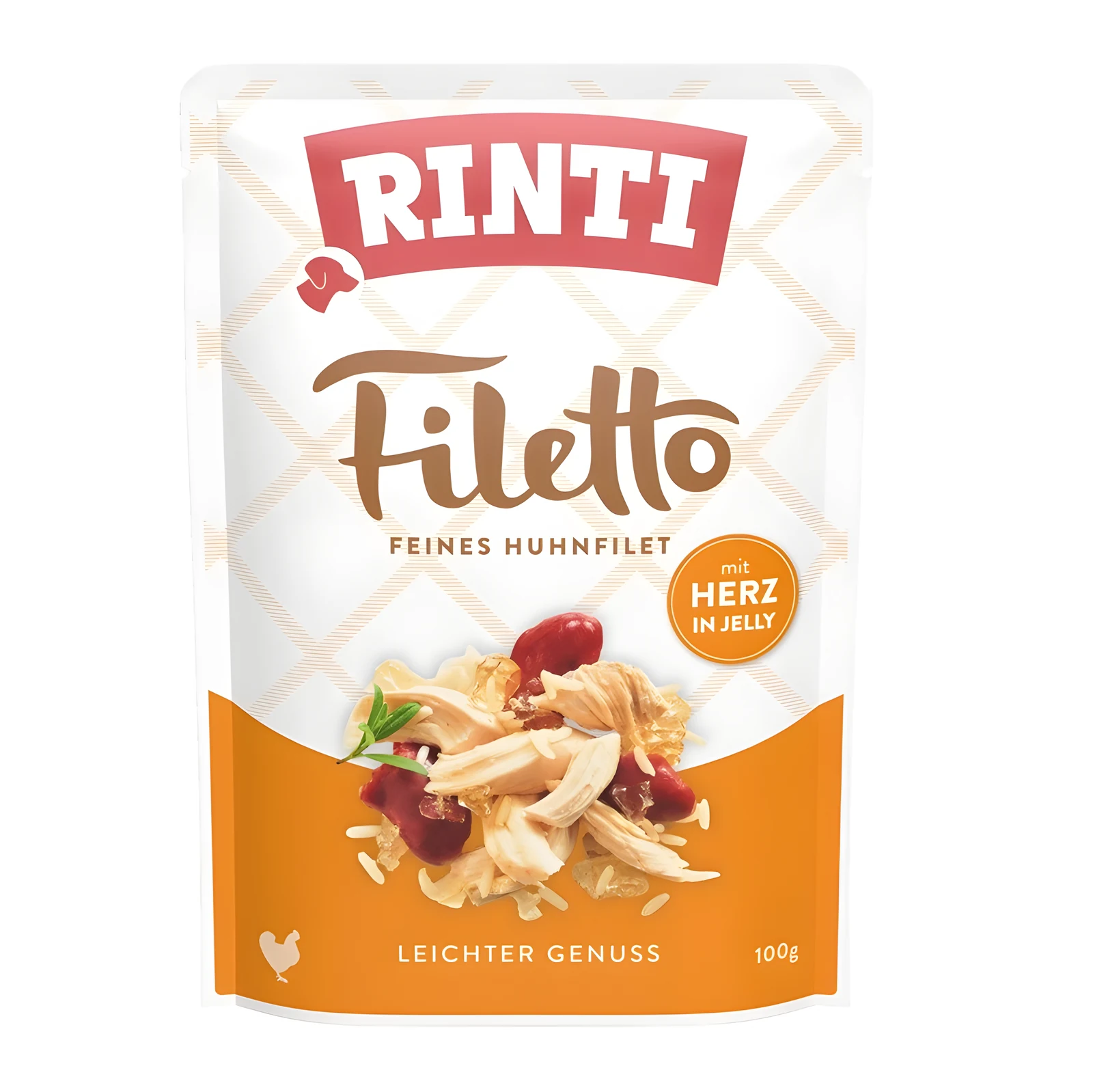 Rinti Filetto - Karma mokra dla psa, kurczak z sercami drobiowymi w galaretce 100g