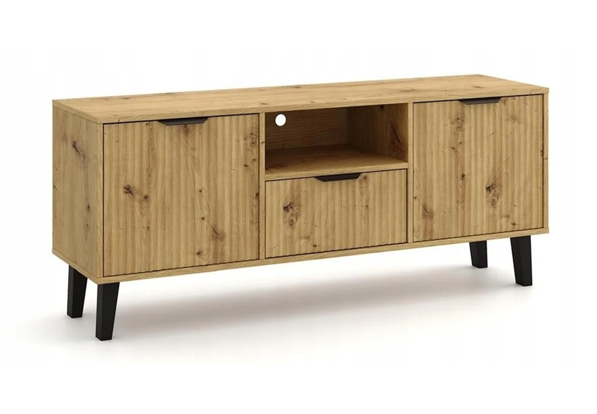 RTV SCANDI 2D1S SLIM Dęb Artisan - Stolik RTV