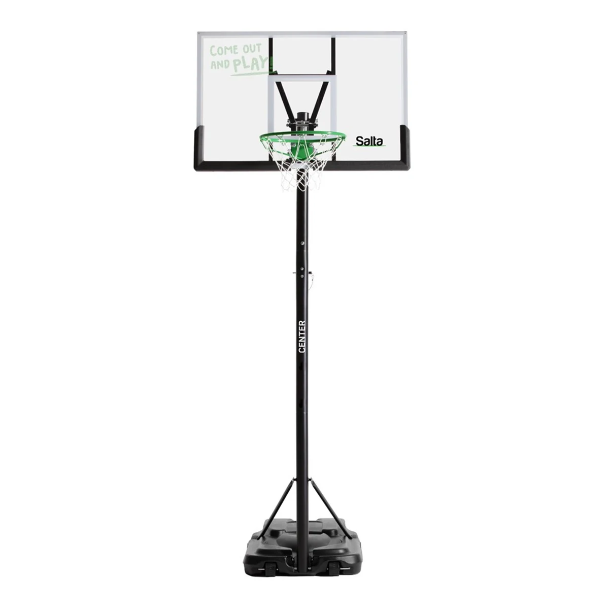 Stojak do koszykówki Salta Center 125x371 cm - Przezroczysty, Zielony, Czarny