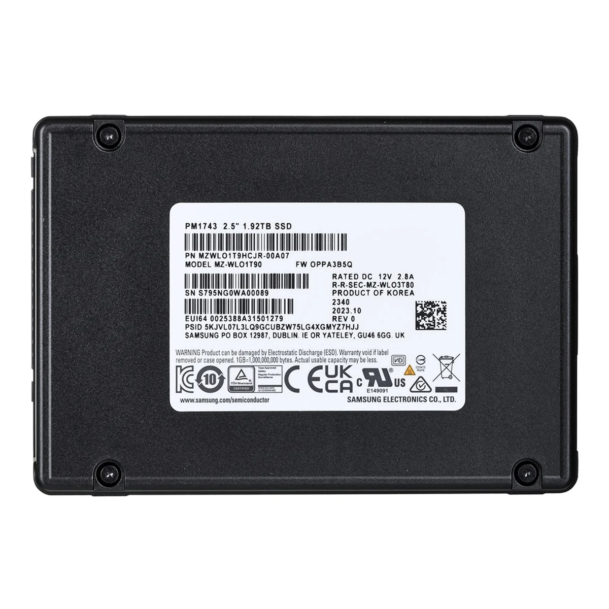 Dysk SSD Enterprise Samsung PM1743 U.2