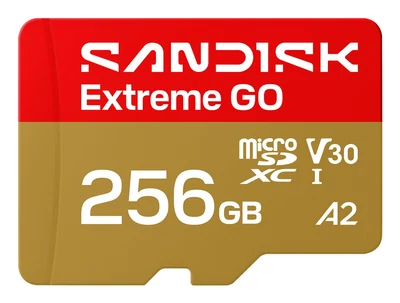 Karta microSD SanDisk Extreme Go 256GB UHS-I, odczyt 240 MB/s, zapis 160 MB/s
