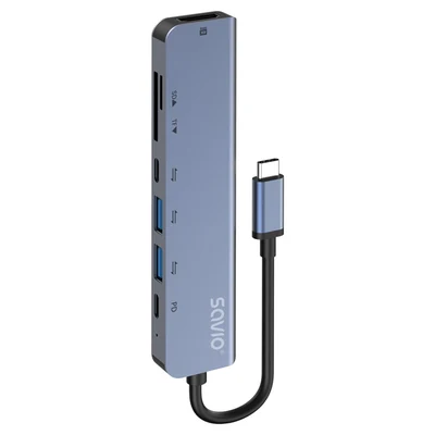 Adapter wieloportowy SAVIO AK-82 USB-C 7w1
