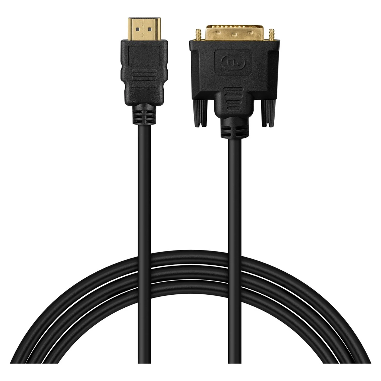 SAVIO KABEL HDMI 19PIN MĘSKI - DVI 18+1 MĘSKI 1,8M CZARNY ZŁOTE KOŃCÓWKI CL-212 — zdjęcie 1 z 5