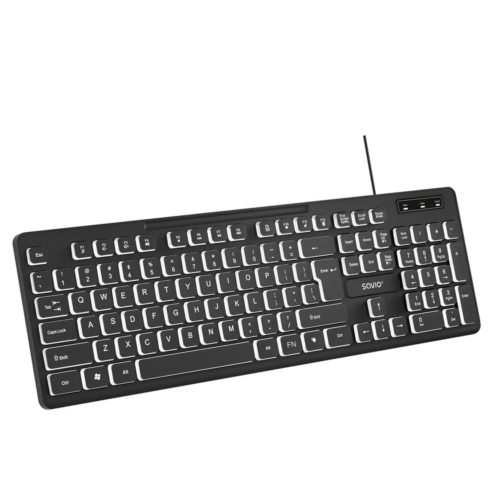 Klawiatura przewodowa Savio KB-04 z podświetleniem LED — zdjęcie 1 z 5
