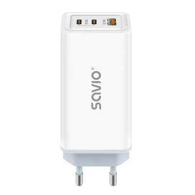 Ładowarka sieciowa SAVIO GAN 65W biała LA-07