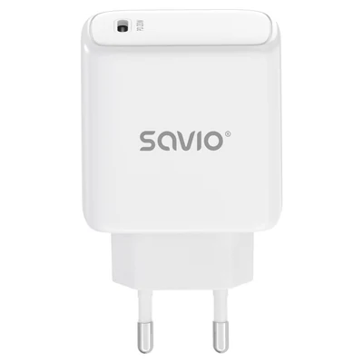 Ładowarka sieciowa SAVIO LA-14, 20W, Power Delivery 3.0, biała