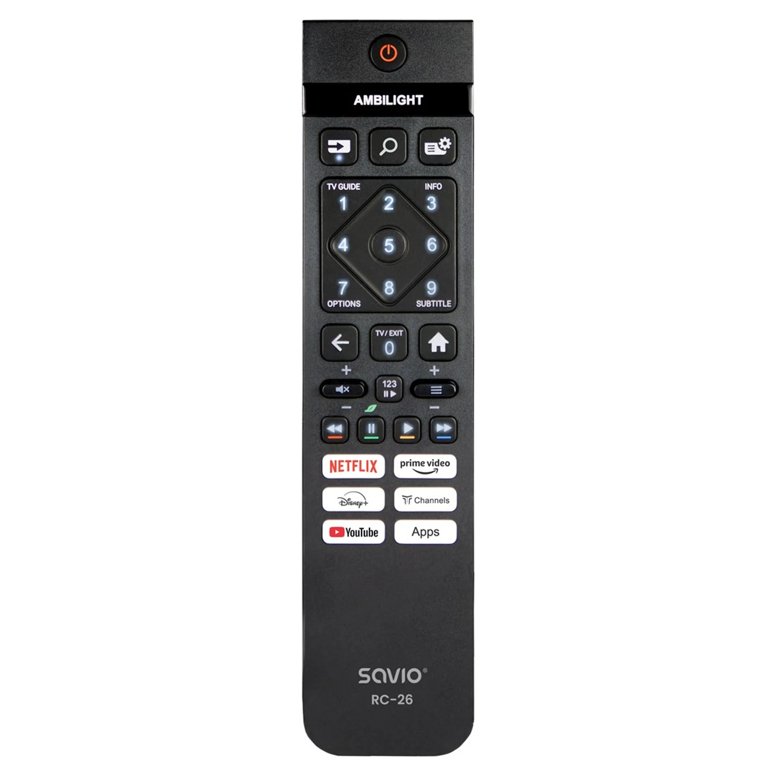 SAVIO PILOT UNIWERSALNY/ZAMIENNIK DO TV PHILIPS - SMART TV RC-26 — zdjęcie 1 z 3