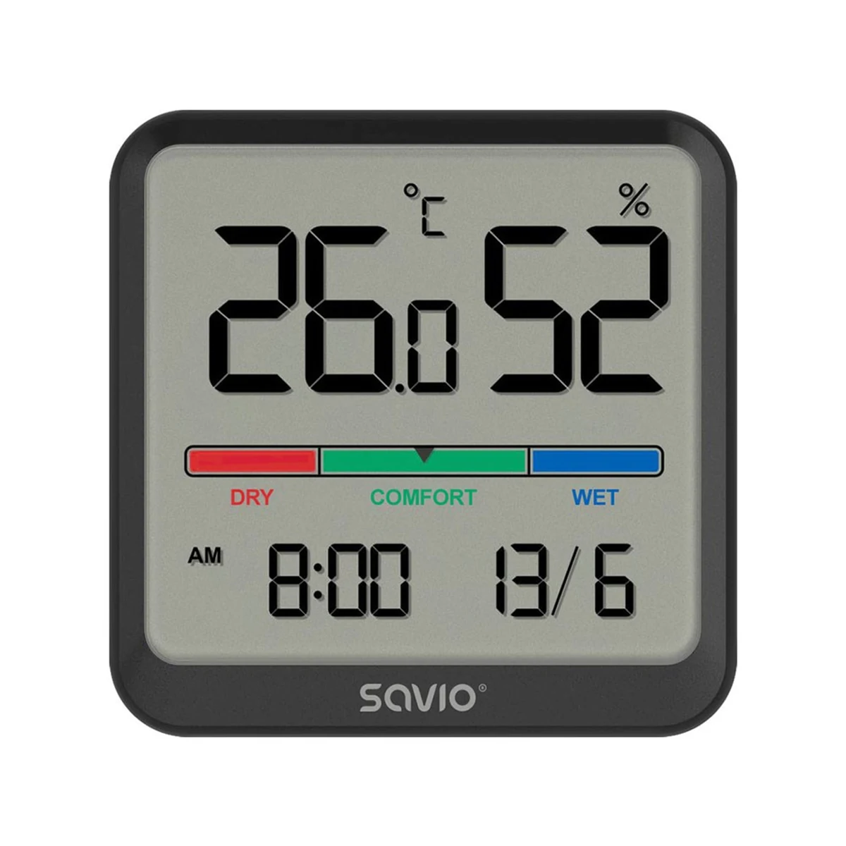 SAVIO STACJA POGODY SAVCT-01/B, LCD, Temperatura i Wilgotność