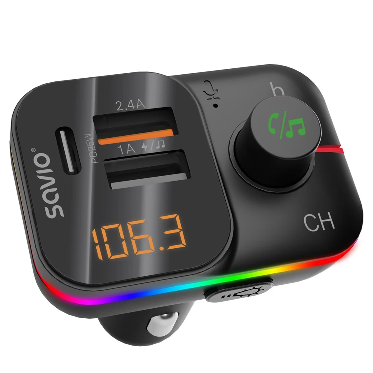 SAVIO TRANSMITER FM Z BLUETOOTH I ŁADOWARKĄ PD TR-18