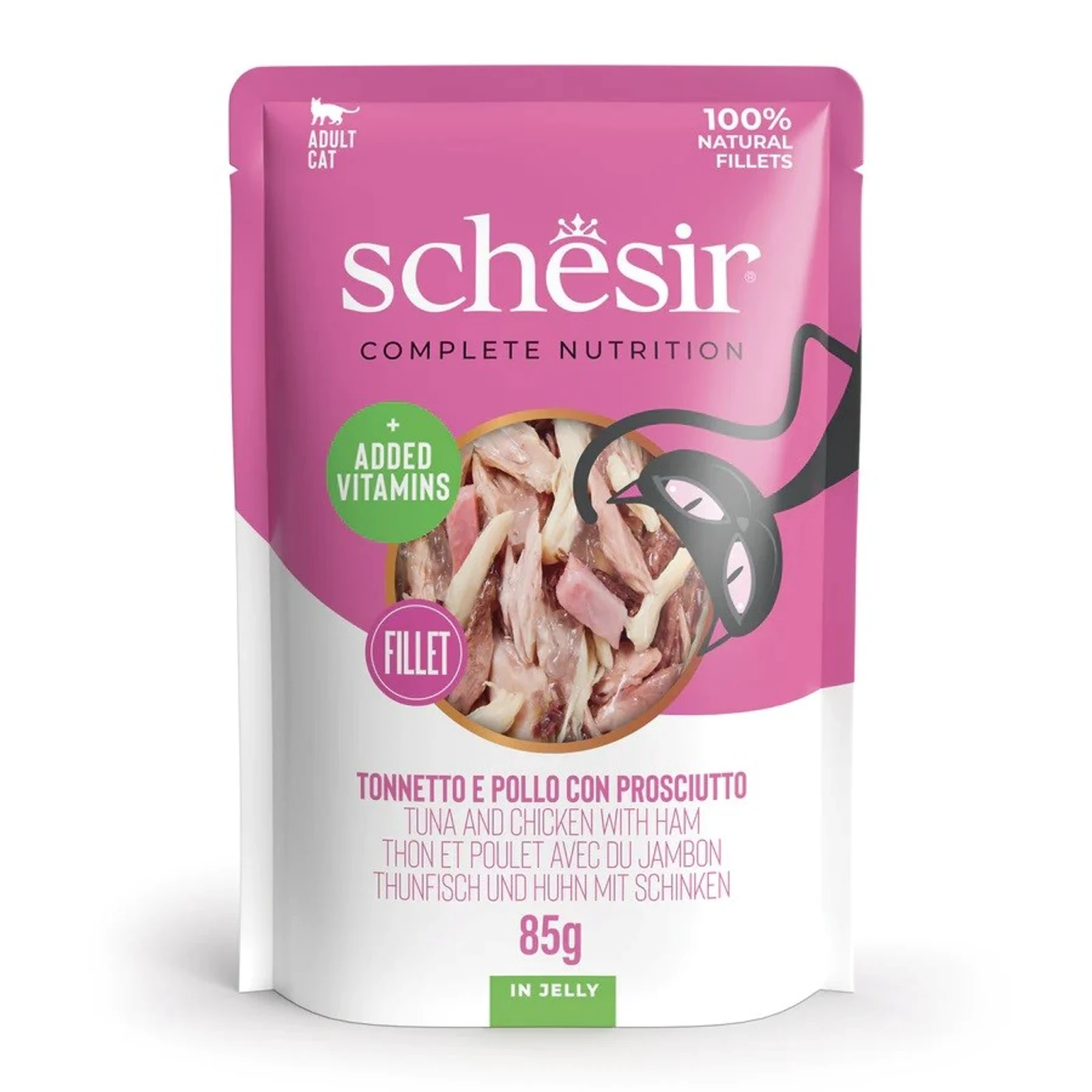 SCHESIR Adult Tuńczyk z Kurczakiem i Szynką 85g — zdjęcie 1 z 2