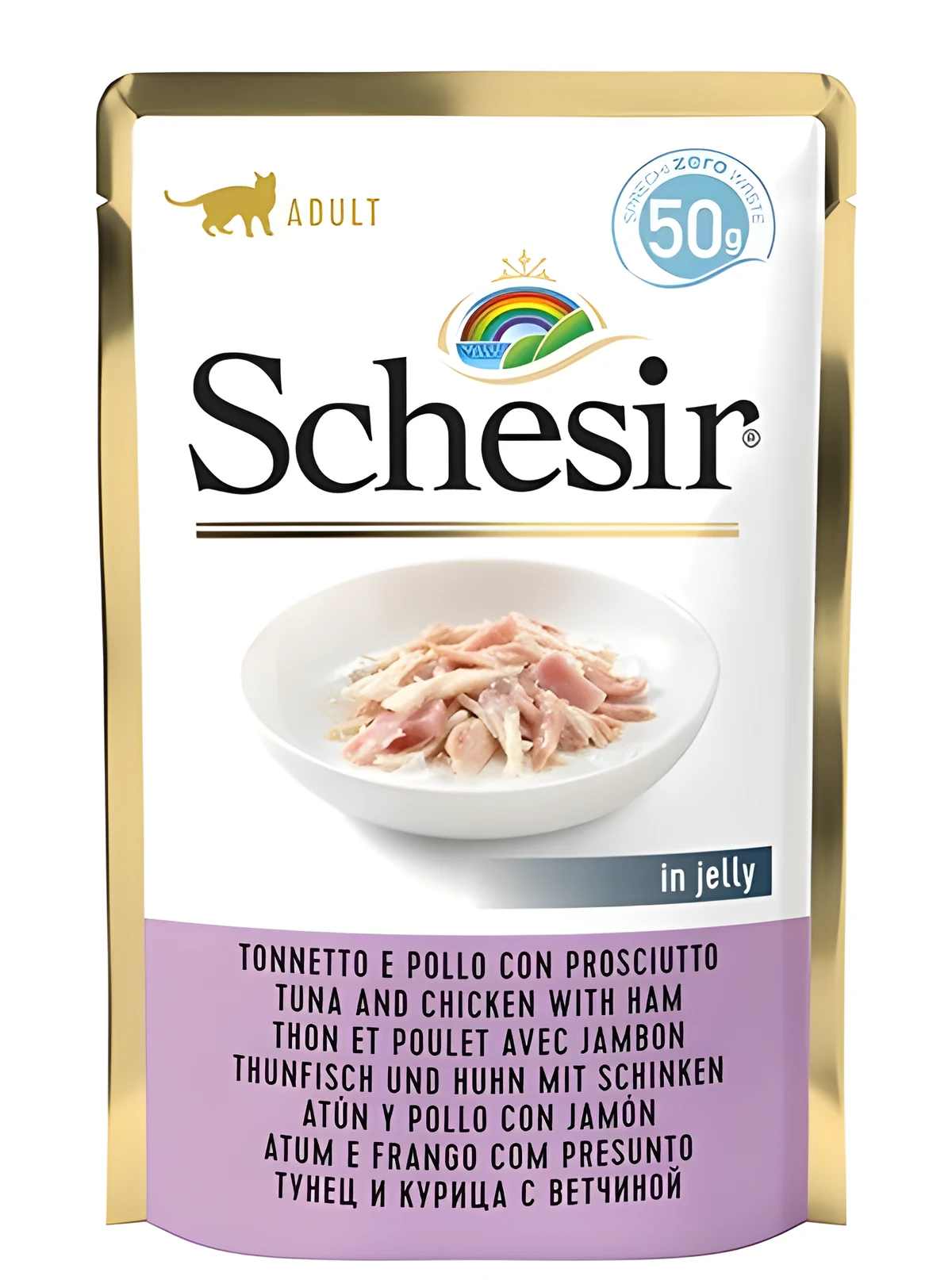 SCHESIR Single Dish Tuńczyk z Kurczakiem i Szynką 50g