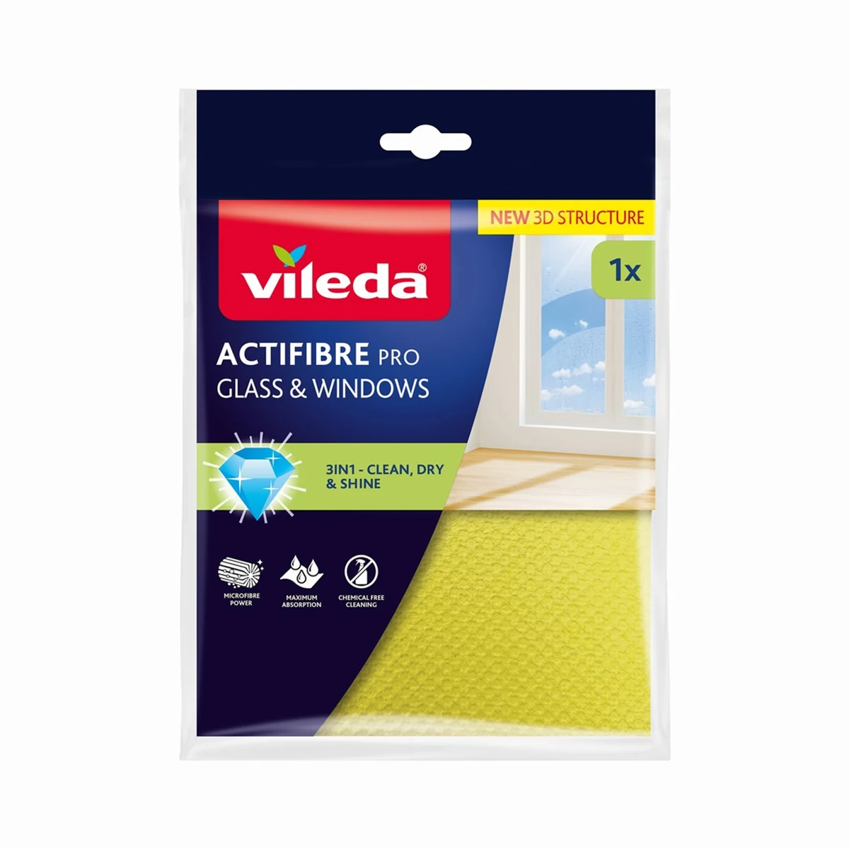 Ściereczka Vileda ACTIFIBRE PRO do szkła i okien 1szt.