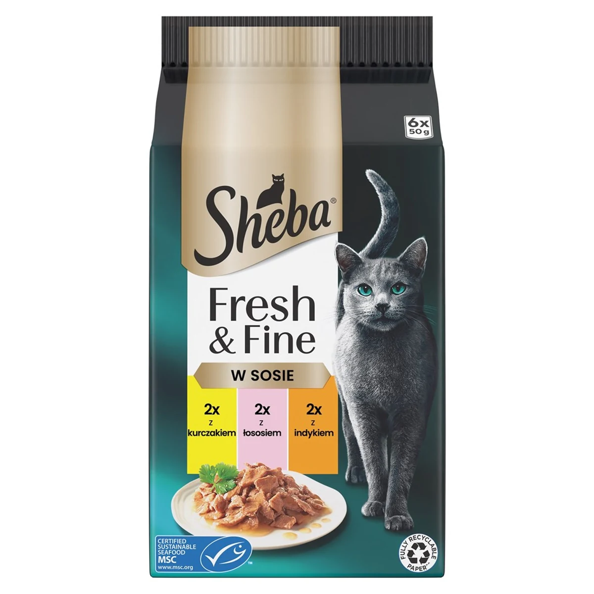 SHEBA Fresh & Fine - mokra karma dla kota, 6x50g