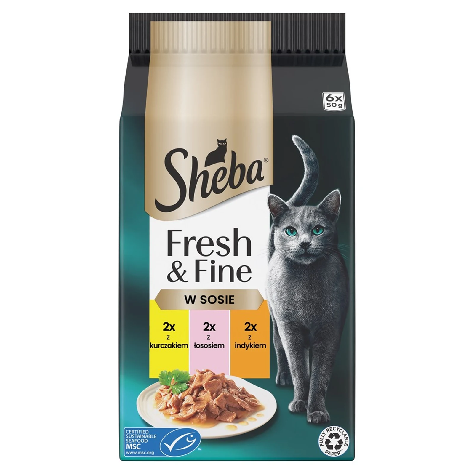 SHEBA Fresh & Fine - mokra karma dla kota, 6x50g