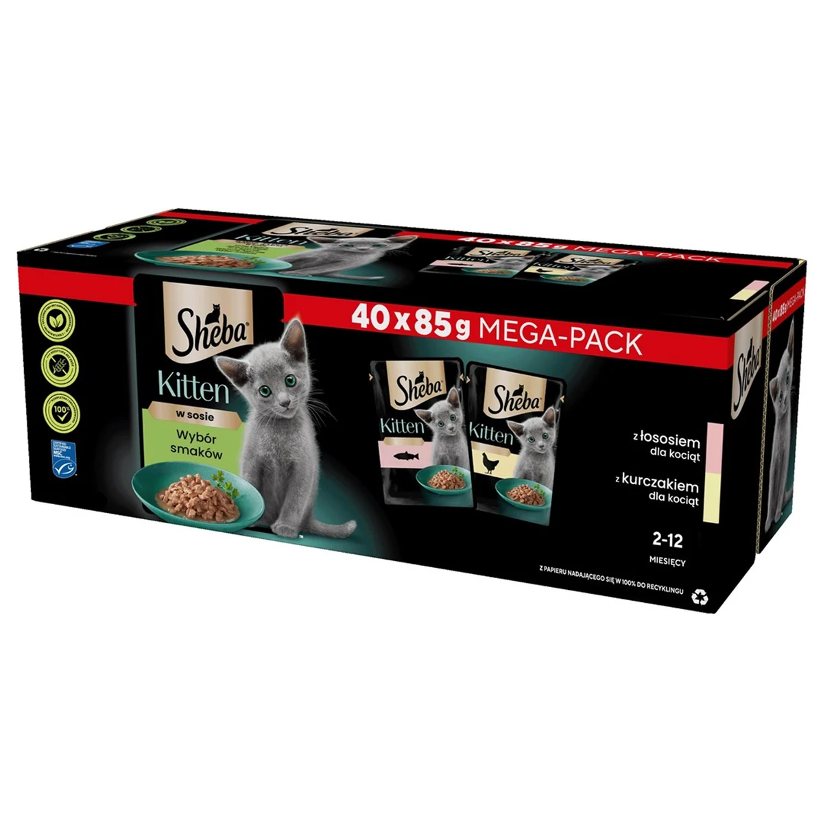 SHEBA Nature's Collection Junior Kurczak/Łosoś 40x85g