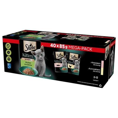 Mokra karma dla kociąt SHEBA Nature's Collection z kurczakiem i łososiem 40x85g
