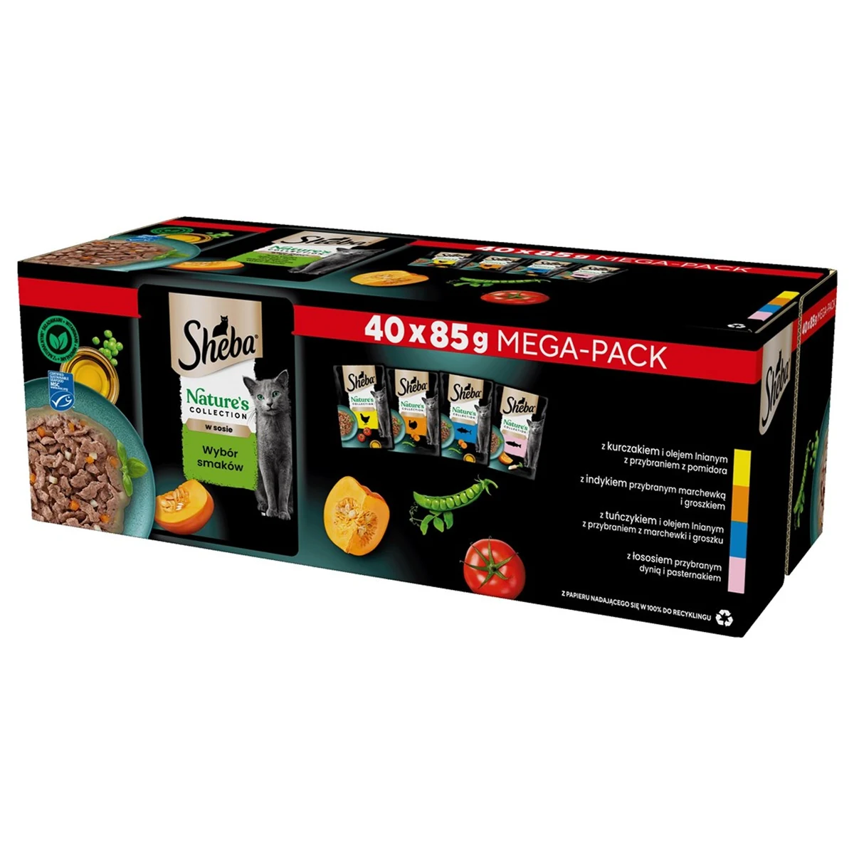 SHEBA Nature's Collection Mix - 40x85g Saszetki
