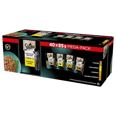SHEBA Selection Select Slices - Karma mokra dla kota, smaki drobiowe, 85g