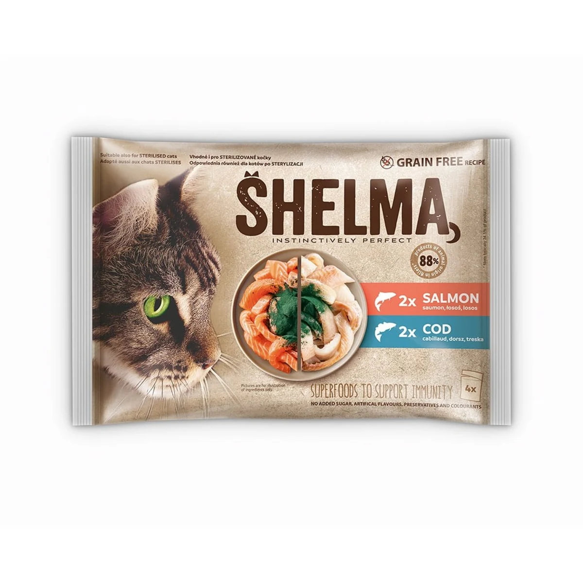 SHELMA saszetka - bezzbożowa karma dla kotów 4x85g
