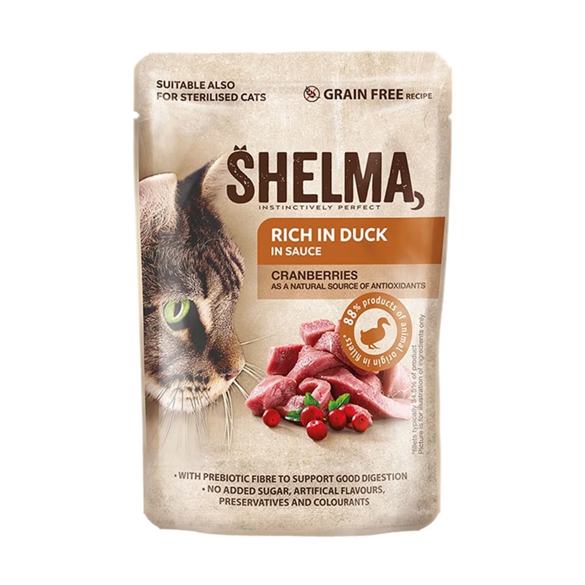 SHELMA saszetka z kaczką i Żurawiną 85g