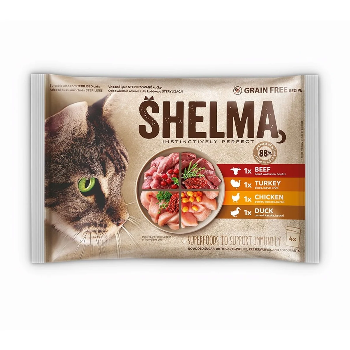 SHELMA saszetki - bezzbożowa karma dla kotów 4x85g