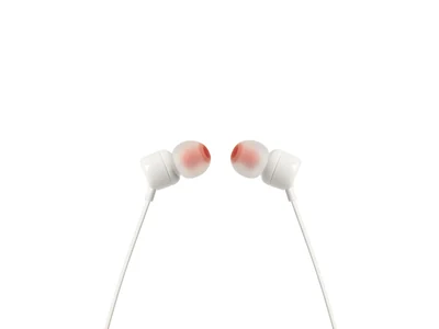 Słuchawki przewodowe JBL T110 (białe, z mikrofonem)