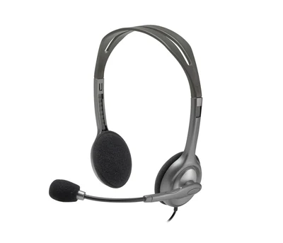Słuchawki przewodowe Logitech H110, szare