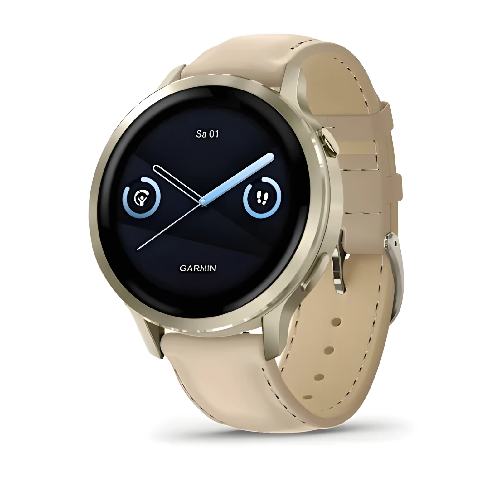 Smartwatch Garmin Venu 4 41 mm - lunar gold leather band — zdjęcie 1 z 8