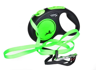 Smycz automatyczna FLEXI New Neon M, 5 m, zielona