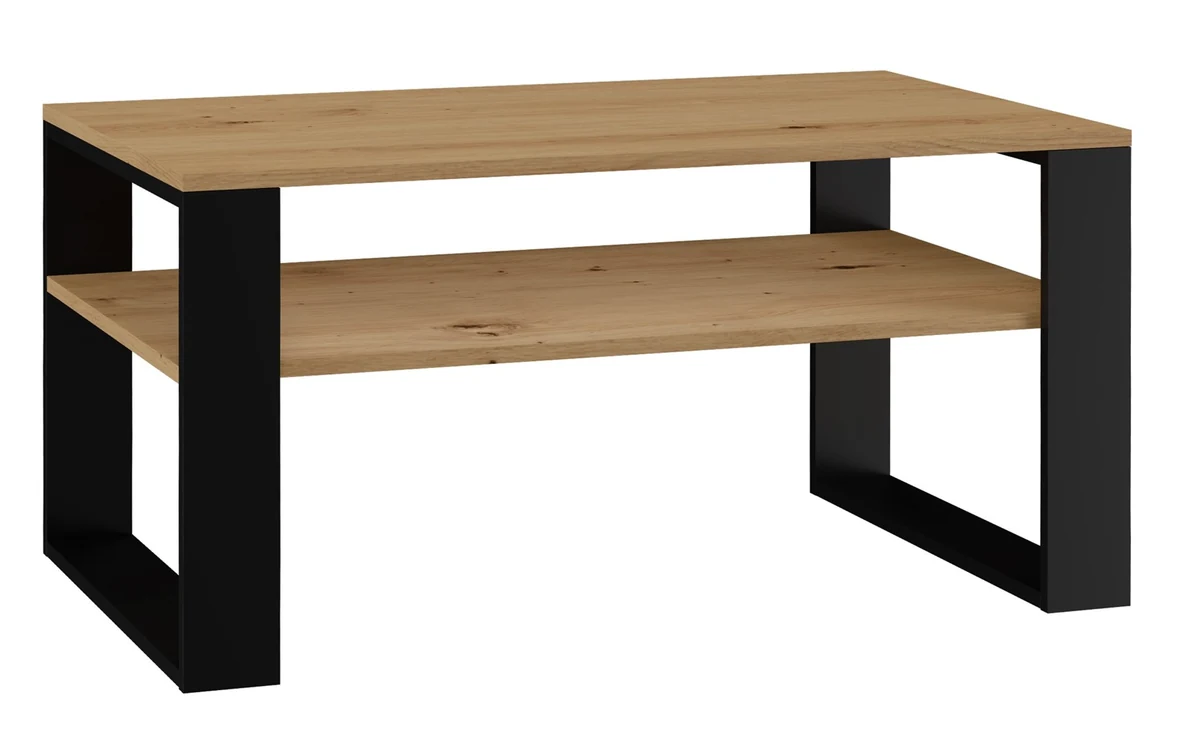 Stolik kawowy MODERN 1P 90x58x50 cm, dąb artisan/czarny