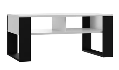 Stolik kawowy MODERN 2P 90x58x50 cm, biały/czarny