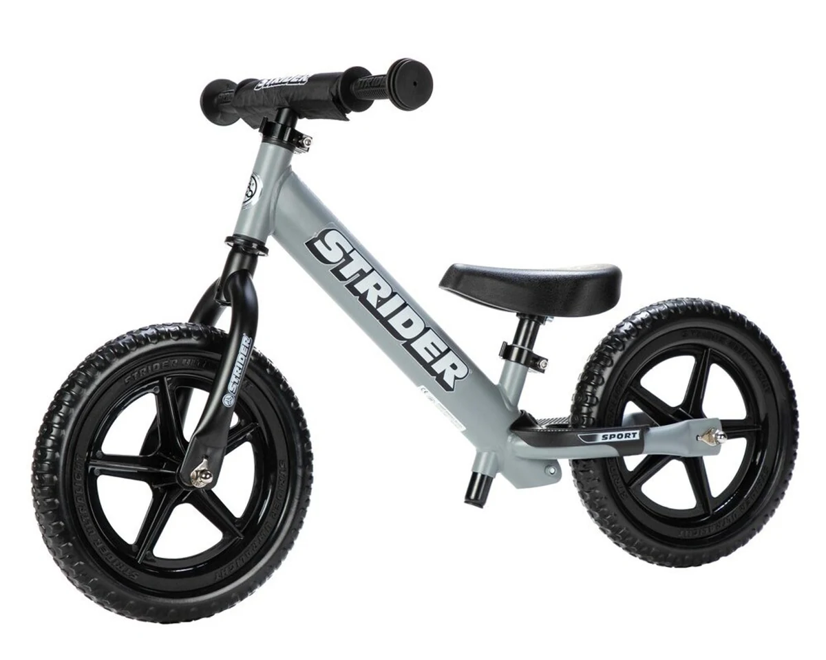 Strider Rowerek Biegowy 12" Sport Szary Czarny