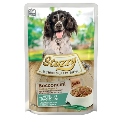 Mokra karma dla psa STUZZY Chunks Cielęcina z Zieloną Fasolką 100g