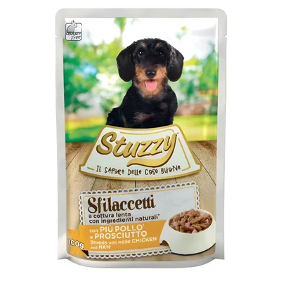 Mokra karma dla psa STUZZY SHREDS z kurczakiem i szynką 100g