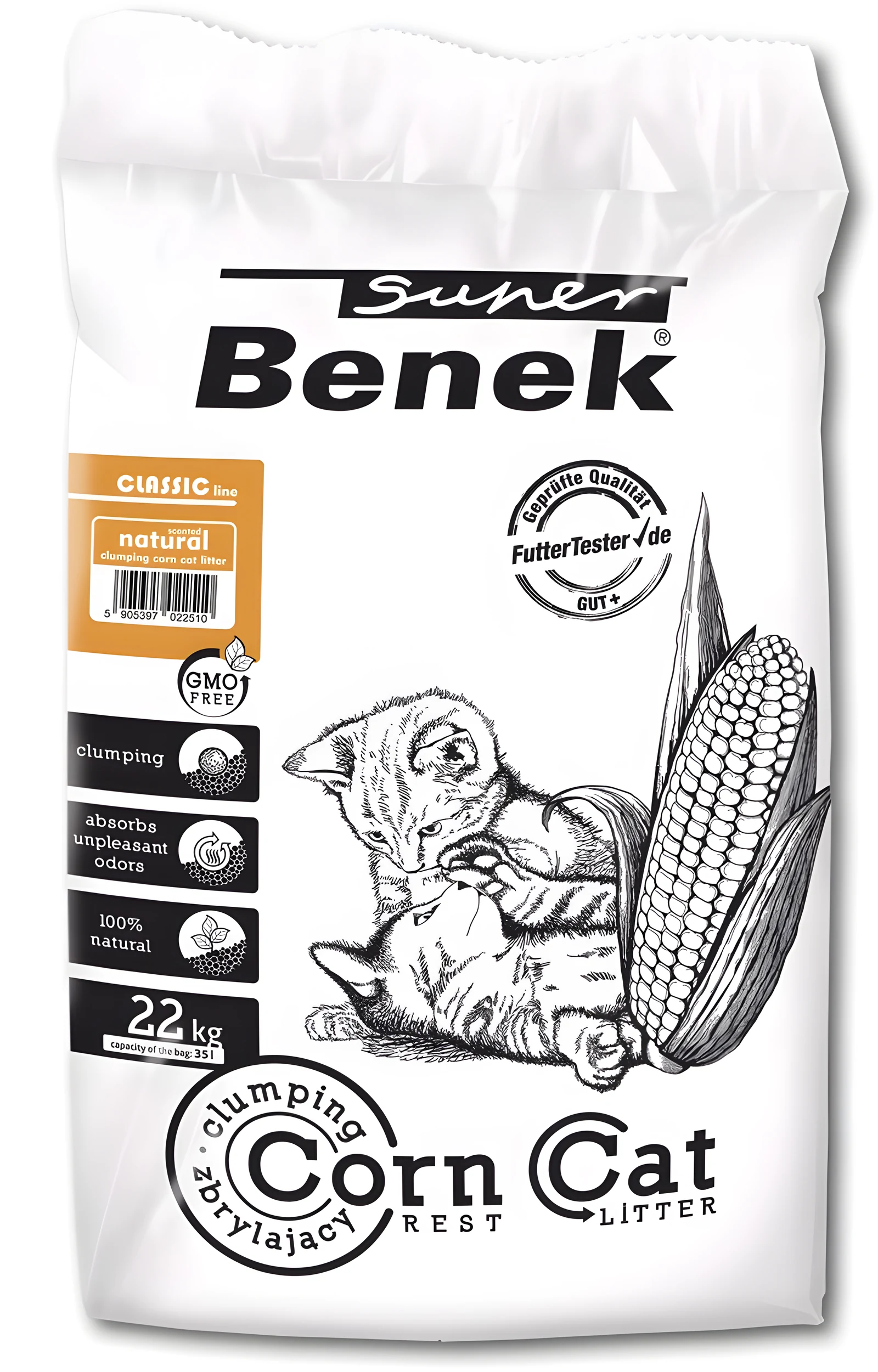 SUPER BENEK Corn Cat Naturalny - Žuirek 35 l