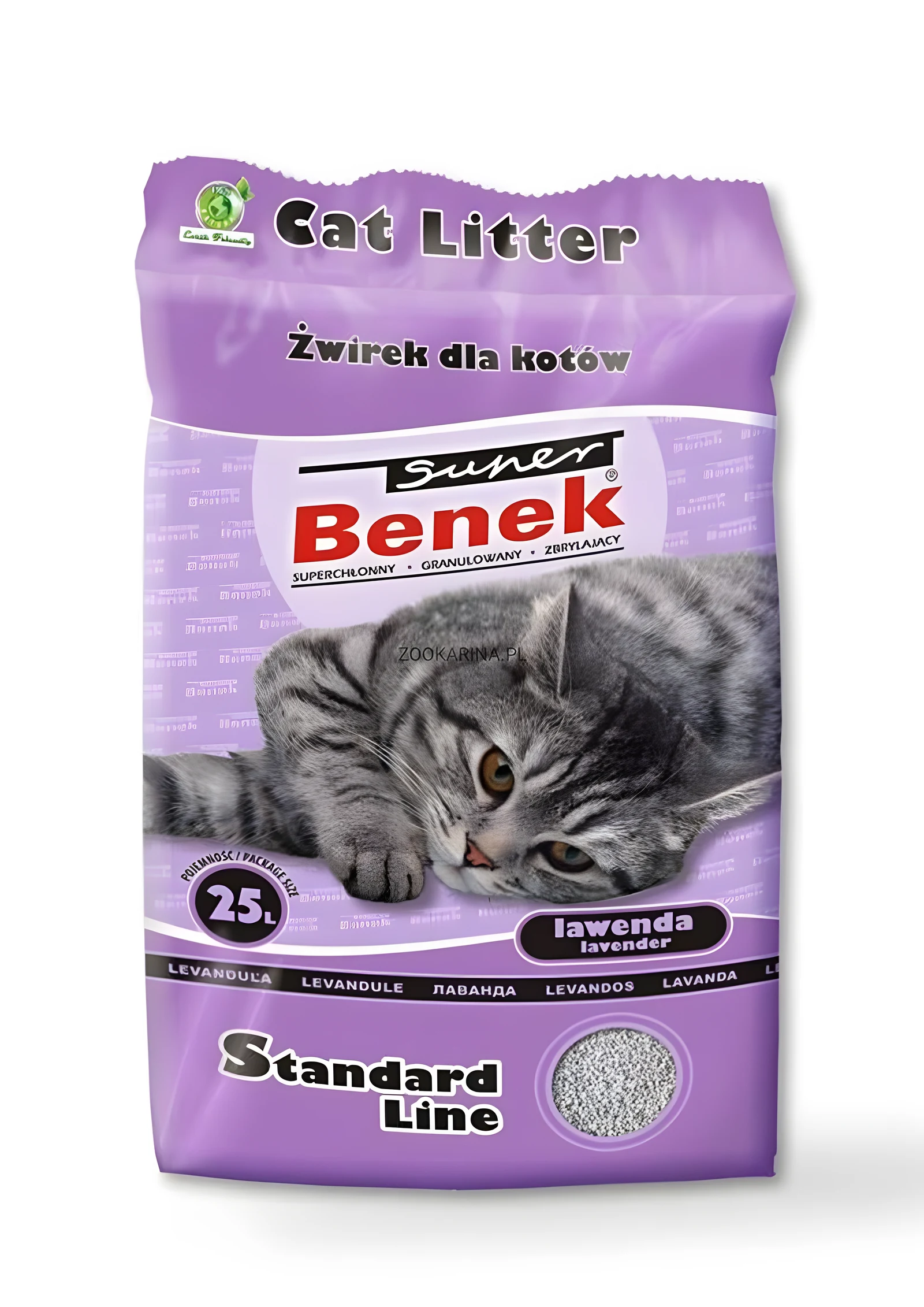 Super Benek Standard Lawenda - Żwirek 25 L (20 kg)